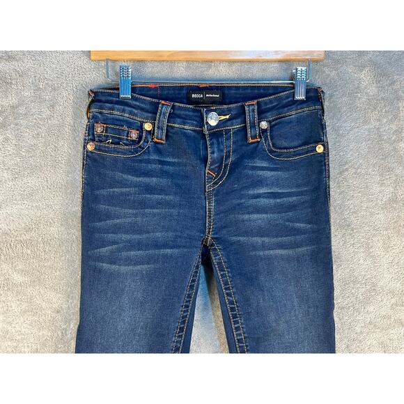 True Religion Becca Bootcut Jeans Size 26 Mid Rise Stretchy Horseshoes Western - Picture 4 of 8